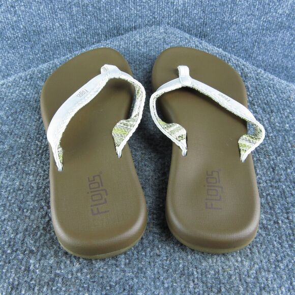 Flojos Women's Flip Flop White Synthetic Size‎ 10M Gently Used 2025 - Picture 4 of 6